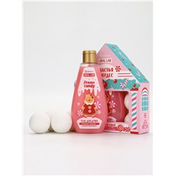 Подарочный набор новогодний «Счастья и чудес»: гель для душа, 200 мл и бомбочки для ванны 4 шт. × 40 г, URAL LAB