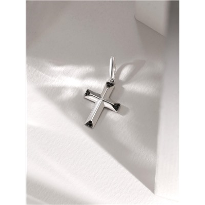 Подвеска из серебра с нат.шпинелью родированная 925 пробы 7-06рч416