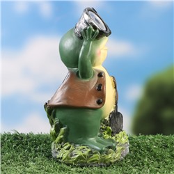 Садовый фонарь из полистоуна «Лягушонок с биноклем», 15×8×7 см