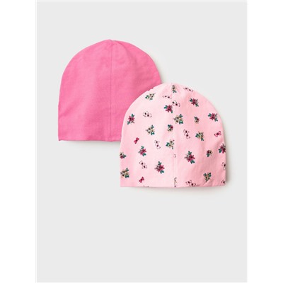 Шапка детская трикотажная для девочек, 2 шт в комплекте