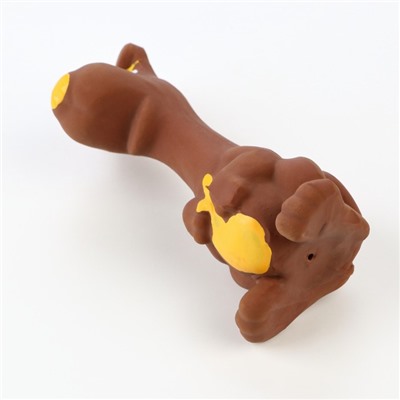 Игрушка для собак «Бобик», 11 см, пищащая, латекс, коричневая