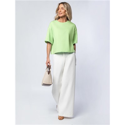 Укороченная футболка силуэта овер-сайз