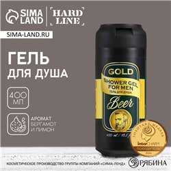 Гель для душа пиво HARD LINE, 400 мл, древесный аромат