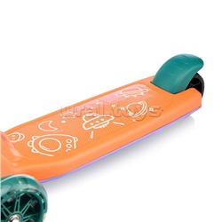 Самокат 3-х кол., колеса световые PU, оранжевый