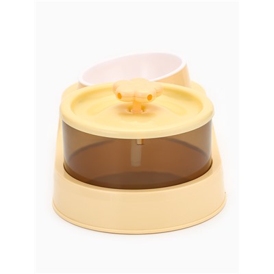 Фонтан для животных с миской «Пижон», 34×17.5×11.5 см, бежевый