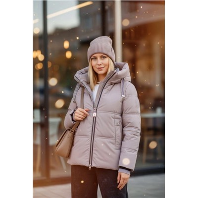 Теплая куртка с капюшоном арт.3052 (Серый)