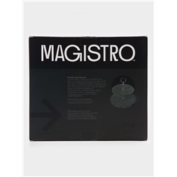 Этажёрка для фруктов и десертов Magistro Valley, 2 яруса, d=25/20×24 см, сланец, чёрная