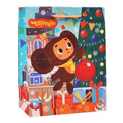 Пакет подарочный матовый "Чебурашка" M союзмультфильм новый год,