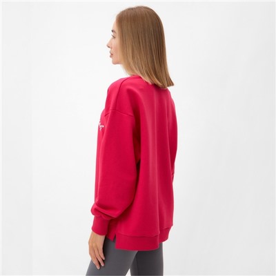 Свитшот женский MINAKU: SPORTY & STYLISH, фуксия, размер 48