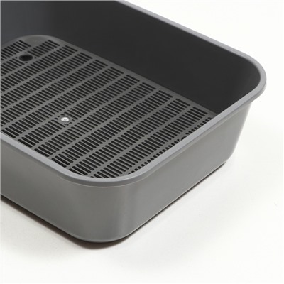 Туалет для кошек «Сима» FIX, 29×38×10.5 см, с сеткой, пластик, серый