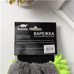 Варежка для деликатной уборки Raccoon, 22×15 см, 47 г, микрофибра букли двухсторонняя