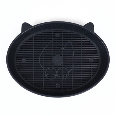 Туалет для кошек «Киса, 36×27×6 см, с сеткой, пластик, серый микс