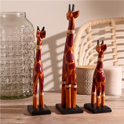 Набор сувенирный «Жирафы с ошейником», h=20 см, h=25 см, h=30 см