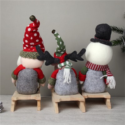 Новогоднее украшение на санях 33х22 см / HZ004 /уп 48/