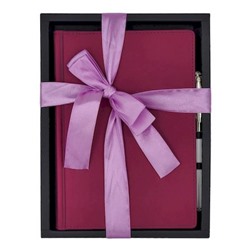 Подарочный набор Ежедневник недатированный А5 272 стр. "VELVET" (ТЕМНО-РОЗОВЫЙ)+ ручка 3-115/38-2 Bruno Visconti