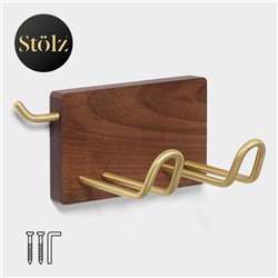 Держатель для фена Stölz Hölzern Premiere, ореховое дерево, алюминий, 20.5×11×8 см