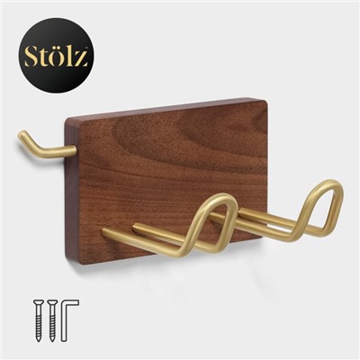 Держатель для фена Stölz Hölzern Premiere, ореховое дерево, алюминий, 20.5×11×8 см