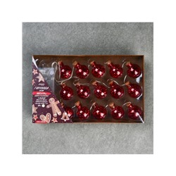 Гирлянда «Нить» 1.6 м с насадками «Шарики с красным конфетти», IP20, серебристая нить, 15 LED, батарейки ААх2 (нет в комплекте), свечение тёплое белое