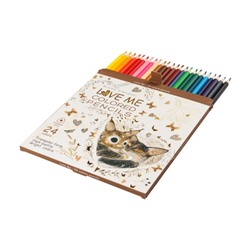 Карандаши 24цв "LOVE ME. КОТИКИ ПРИНОСЯТ СЧАСТЬЕ" 30-0156 Bruno Visconti