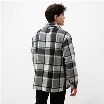 Рубашка мужская в клетку MIST, размер 50, черный/белый