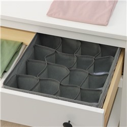 Органайзер для хранения белья Доляна «Кло», 16 ячеек, 32×32×12 см, чёрный