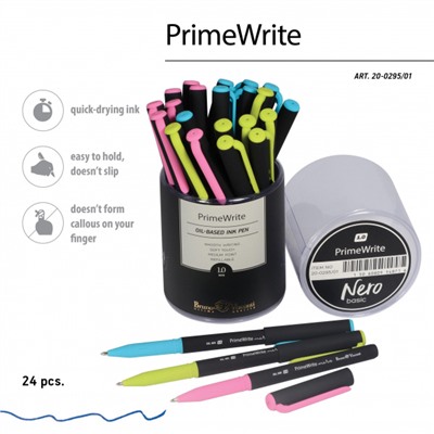 Ручка шариковая масляная 1.0мм "PrimeWrite. Basic. Nero" синяя 20-0295/01 Bruno Visconti