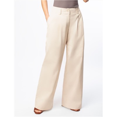 Брюки-палаццо из хлопка с защипами