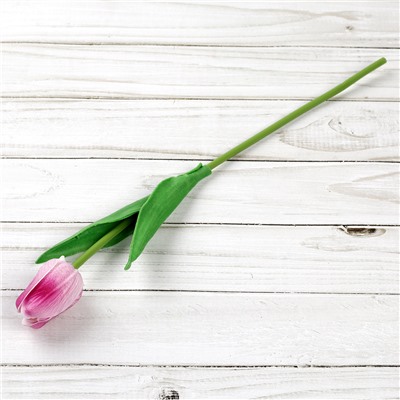 Цветок искусственный Тюльпан 30 см бело-сиреневые / 1205 /уп 10/200/1200/ латэкс