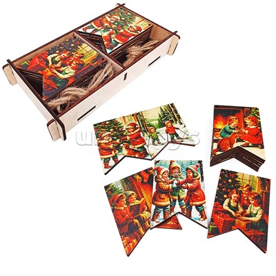 Набор "Новогодние флажки. Ретро" 12 дет.