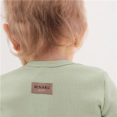 Комплект боди детских MINAKU: Basic Line BABY, рост 62-68 см, шалфей, бежевый