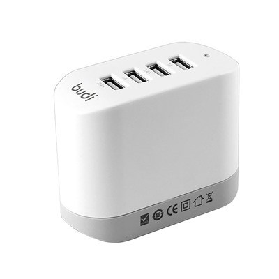 Адаптер Сетевой budi M8J028E (повр. уп.) 4USB 2,4A/10W (white)