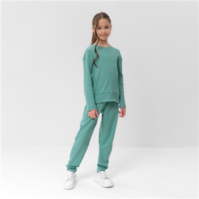 Костюм для девочки (свитшот, брюки) MINAKU, цвет оливы, рост 110 см