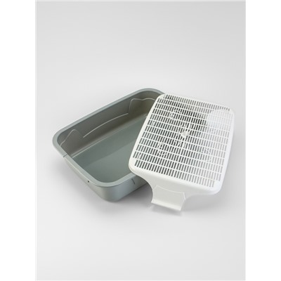 Туалет с сеткой, 44×33×11.5 см, серый, белый