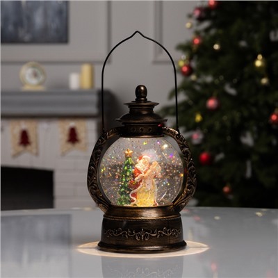 Фигура светодиодная «Дед Мороз и ёлка» 20×14×11 см, от батарейки ААx3 (не в комплекте), USB, свечение тёплый белый