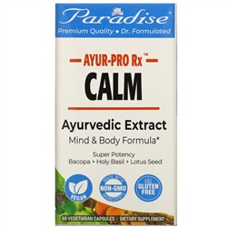 Paradise Herbs, AYRU-Pro Rx, спокойствие, 60 вегетарианских капсул