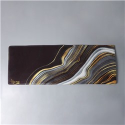 Коврик для ванной и туалета Доляна «Камень», 44×120 см, чёрный