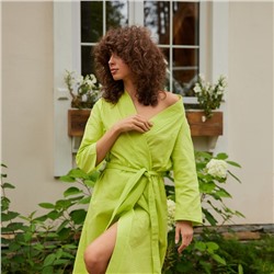 Халат вафельный женский удлинённый Экономь и Я размер 50-52, цвет салатовый, 100% хлопок, 200 г/м²