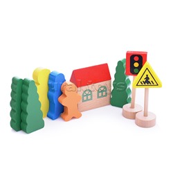 Трек с паровозом и фигурками в пакете