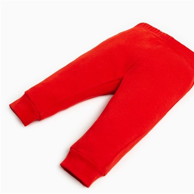 Костюм детский (джемпер, брюки) «Крошка Я. Новогодние зверята», рост 62-68 см, красный, белый