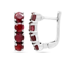 Серьги из серебра рубин корунд, Монако