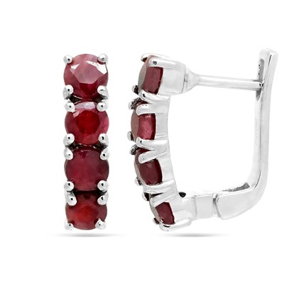 Серьги из серебра рубин корунд, Монако
