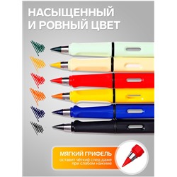 Набор цветных карандашей Calligrata, 6 цветов, вечные, резиновый декор