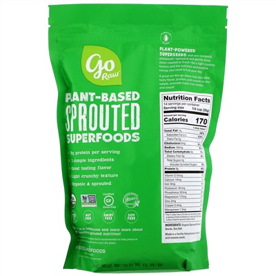 Go Raw, Organic Sprouted Pumpkin Seeds with Sea Salt, 14 oz (397 g)
