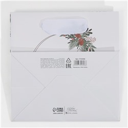 Пакет подарочный новогодний ламинированный квадратный «Зима», 14×14×9 см