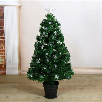 Ёлка светодиодная «Галактика» 90 см, диаметр нижнего яруса 50 см, 80 ПВХ веток, мигание, свечение белое/синие