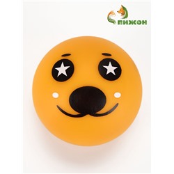 Игрушка для собак «Мяч монстр», 7 см, пищащая, винил, жёлтая