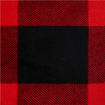 Плед «Этель. Клетка чёрно-красный», 150×200 см, корал-флис 220 г/м²