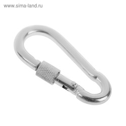 Карабин монтажный с фиксатором ТУНДРА krep, DIN5299D, 11×120 мм, оцинкованный, 1 шт.