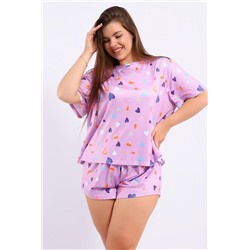 Домашний костюм с шортами больших размеров 5732 (Фиолетовый)