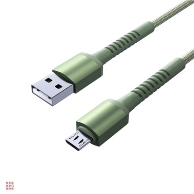Кабель для зарядки XXL Micro USB, 2 м, 3А, Быстрая зарядка QC3.0, зеленый